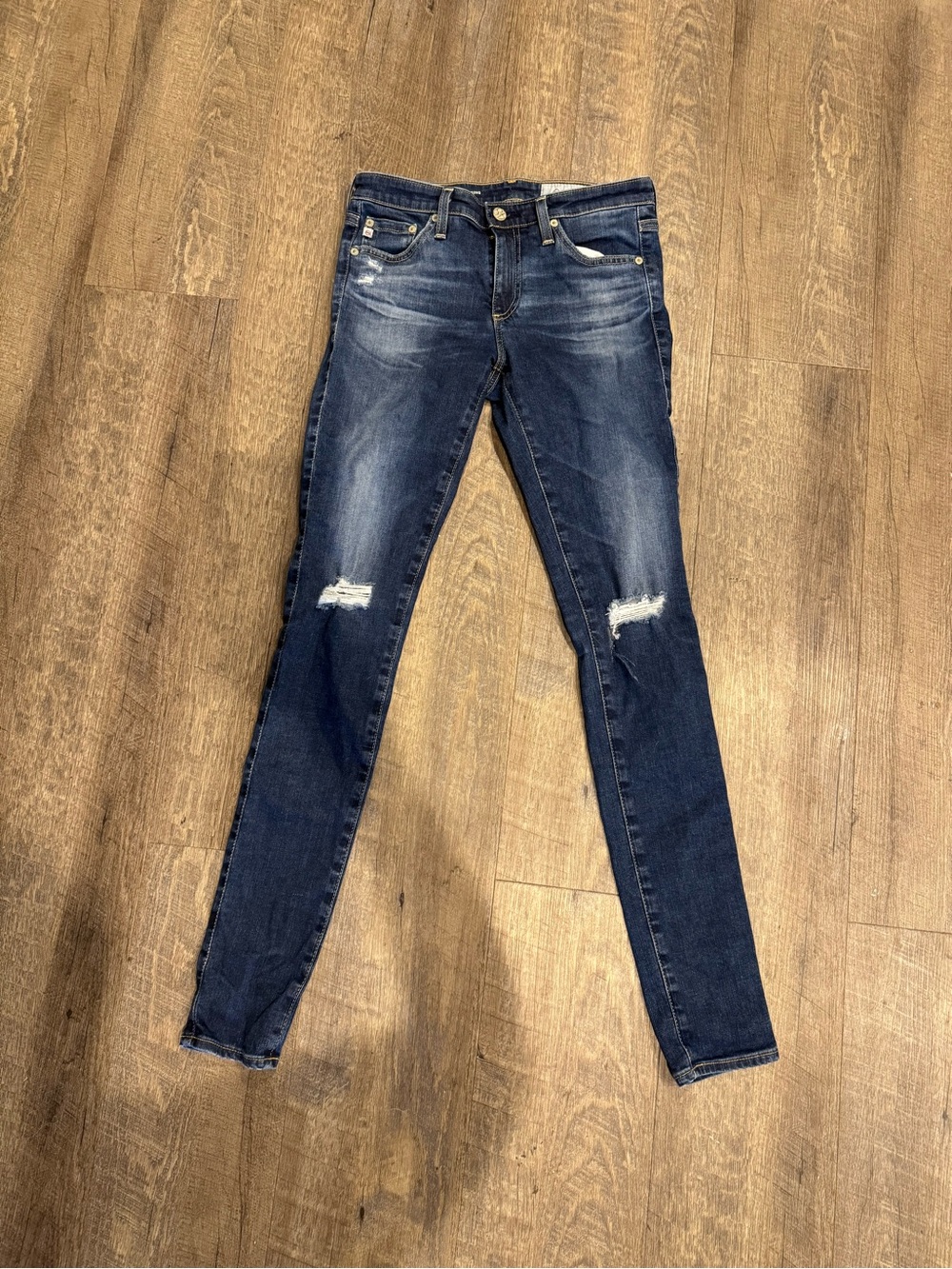 Women's AG Distressed Skinny Jeans